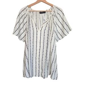 NWT Lane Bryant | Vine Stripe Pattern Flutter Sleeve Blouse